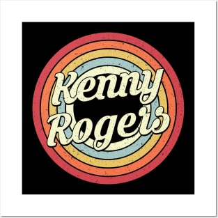 Kenny Rogers Proud Name Retro Rainbow Tribute Posters and Art